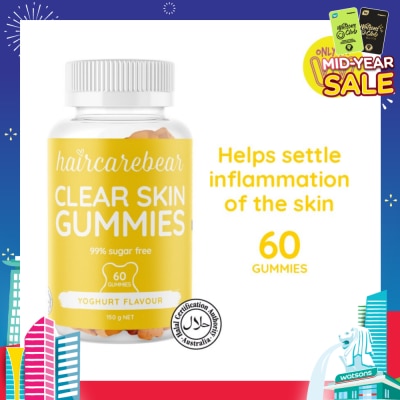 HAIRCAREBEAR Clear Skin Gummies Yoghurt (Helps Settle Inflammation Of The Skin, Improves Skin Quality And Balances The Digestive System) 60s