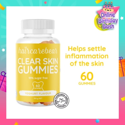 HAIRCAREBEAR Clear Skin Gummies Yoghurt (Helps Settle Inflammation Of The Skin, Improves Skin Quality And Balances The Digestive System) 60s