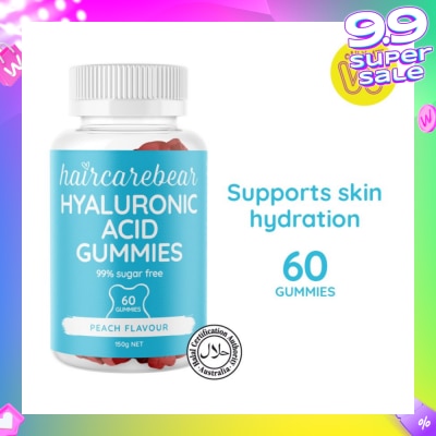 HAIRCAREBEAR Hyaluronic Acid Peach Gummies (Supports Skin Hydration, Keep Your Skin Moisturized And Beautifully Dewy) 60s