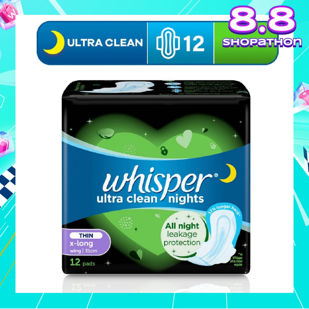 Ultra Clean X-Long Sanitary Pad Thin Wings 31cm (For Heavy Day or Night Use) 12s