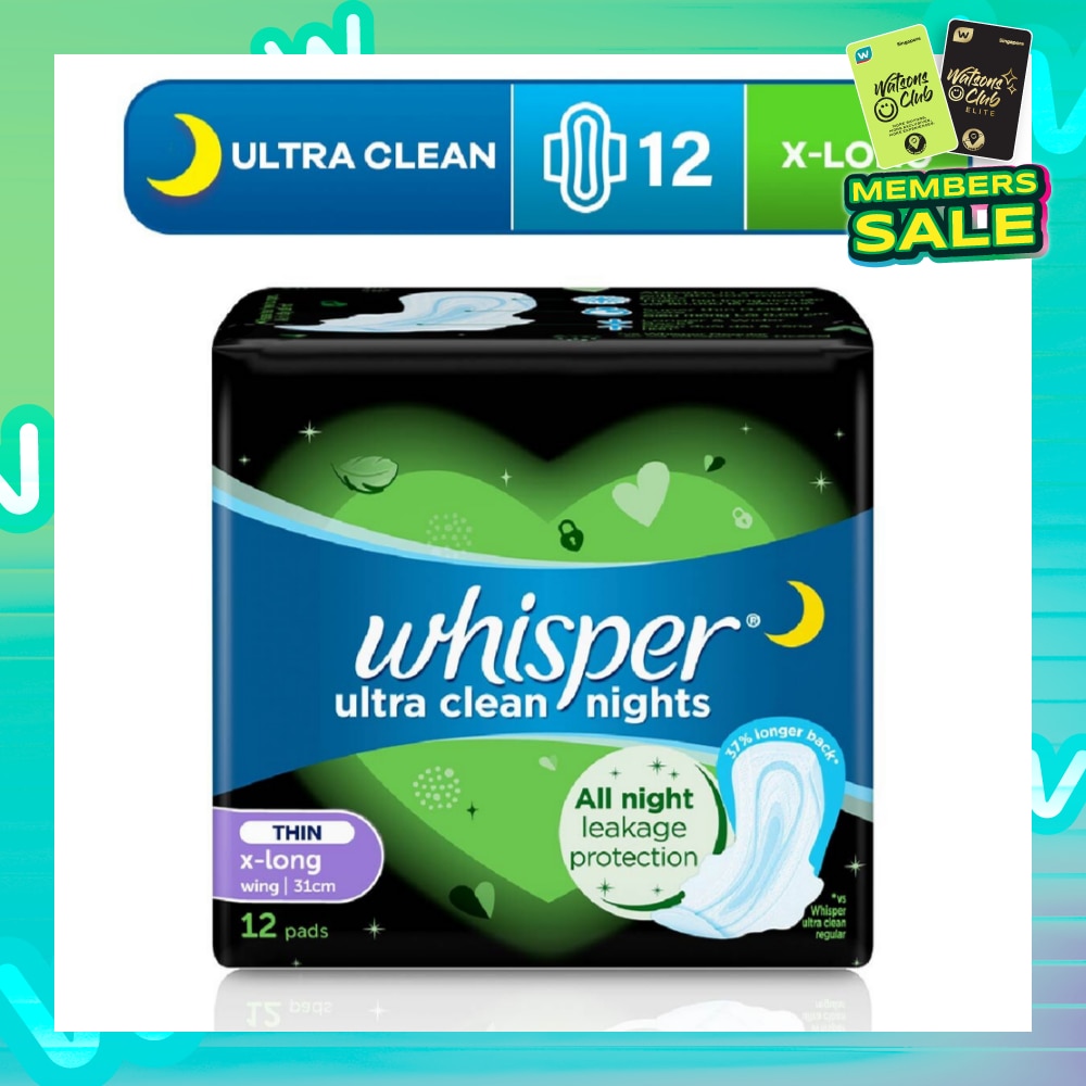 Ultra Clean X-Long Sanitary Pad Thin Wings 31cm (For Heavy Day or Night Use) 12s