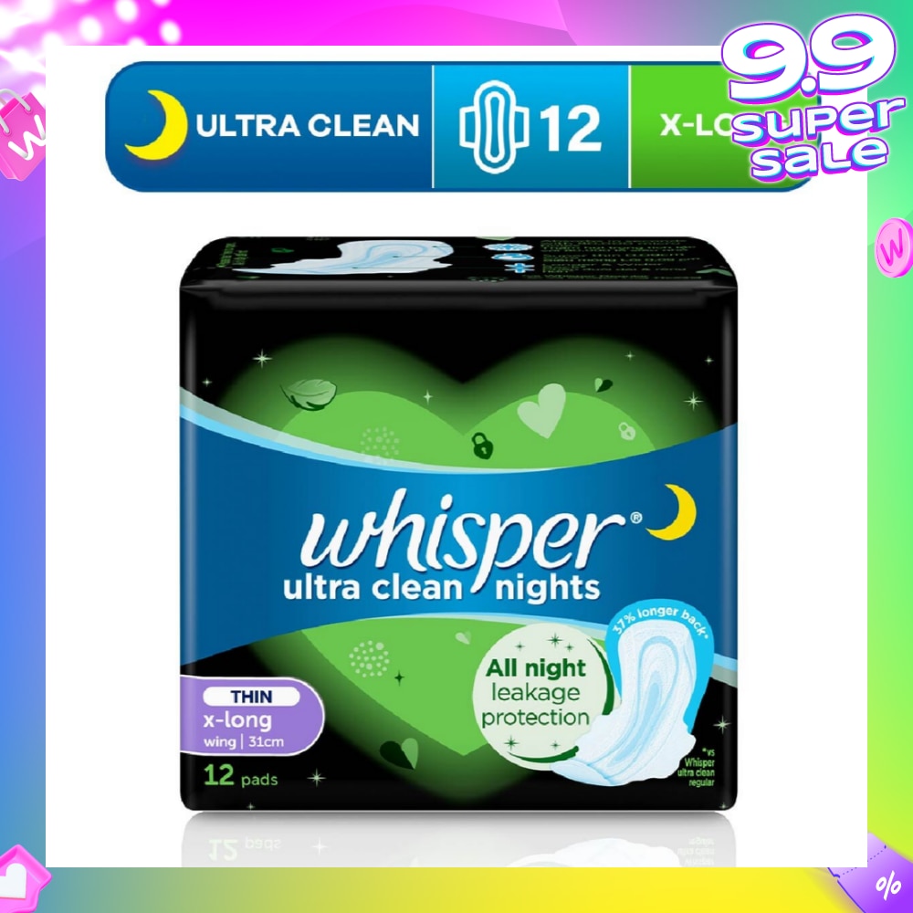 Ultra Clean X-Long Sanitary Pad Thin Wings 31cm (For Heavy Day or Night Use) 12s