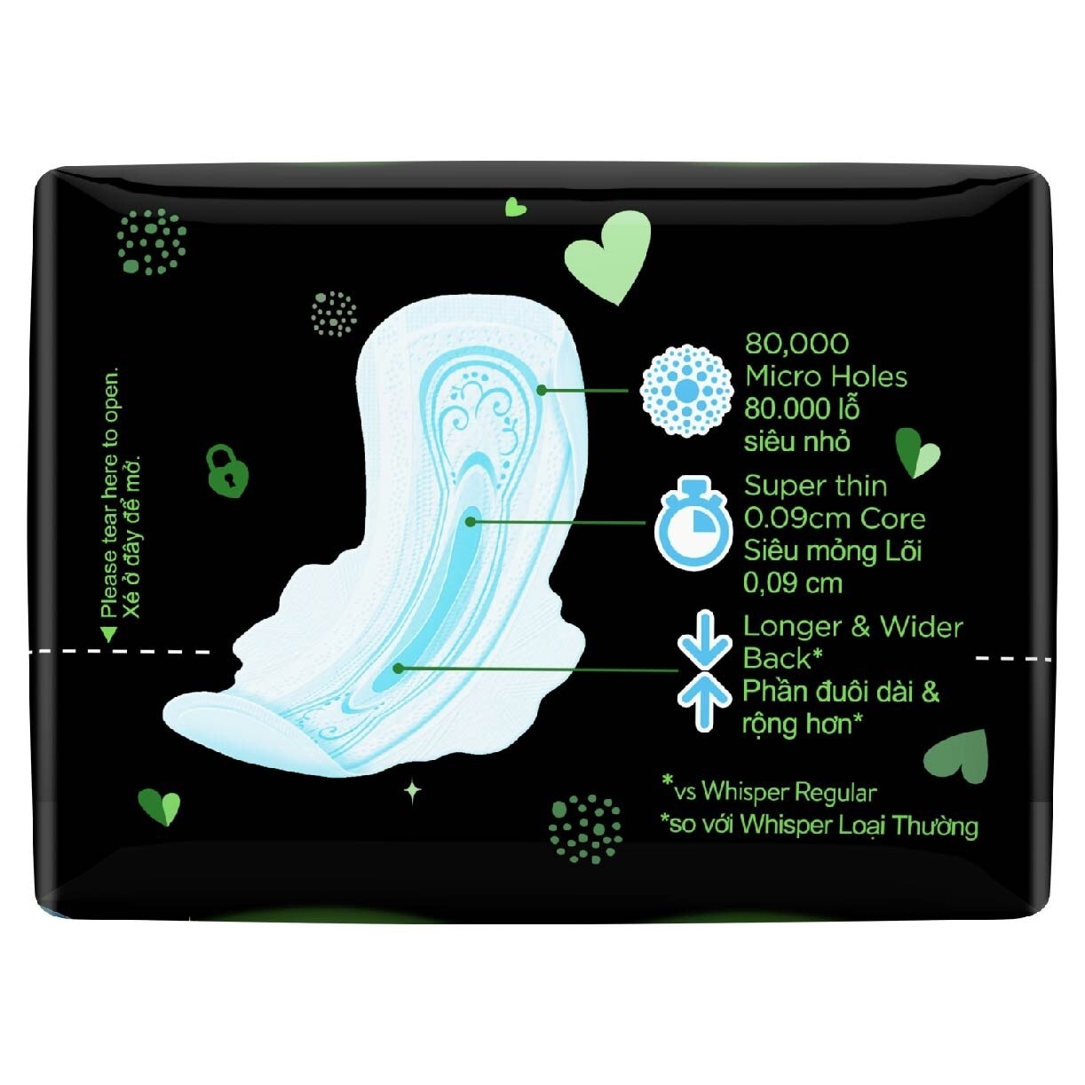 Ultra Clean X-Long Sanitary Pad Thin Wings 31cm (For Heavy Day or Night Use) 12s