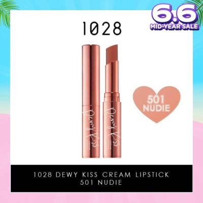 1028 Dewy Kiss Cream Lipstick (501 Nudie) Gives You An Undeniable Kissable Pout With Juicy Shine, 3g