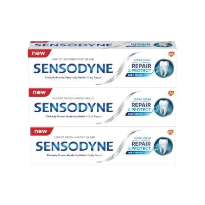 SENSODYNE - Sensitive Teeth Oral Care Toothpaste Deep Repair & Protect Extra Fresh Bundle Set 1s image