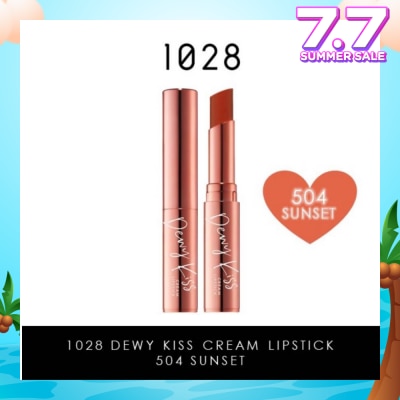 1028 Dewy Kiss Cream Lipstick (504 Sunset) Gives You An Undeniable Kissable Pout With Juicy Shine, 3g