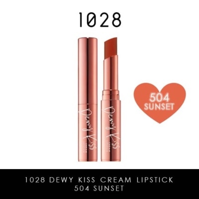 1028 Dewy Kiss Cream Lipstick (504 Sunset) Gives You An Undeniable Kissable Pout With Juicy Shine, 3g