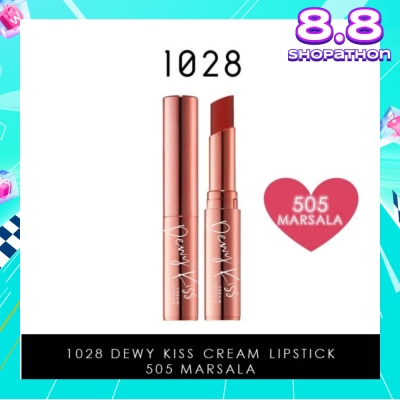 1028 Dewy Kiss Cream Lipstick (505 Marsala) Gives You An Undeniable Kissable Pout With Juicy Shine, 3g