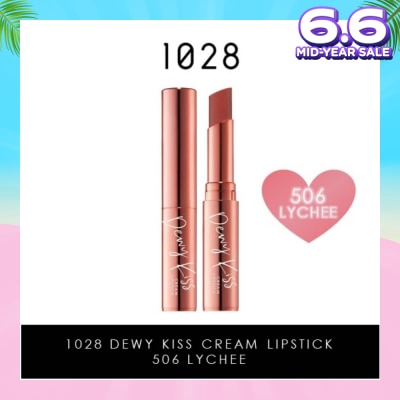 1028 Dewy Kiss Cream Lipstick (506 Lychee) Gives You An Undeniable Kissable Pout With Juicy Shine, 3g