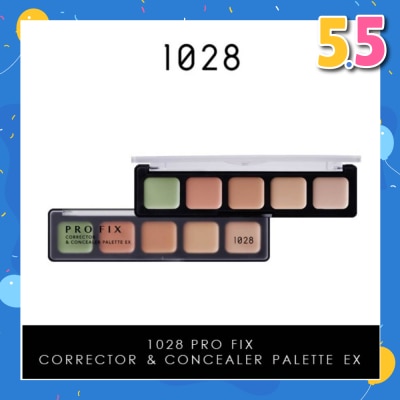 1028 Pro Fix Corrector & Concealer Palette Ex (Set Of 5 Corrector Colours To Help You Professionally Target Skin Discolouration And Blemishes) 1s