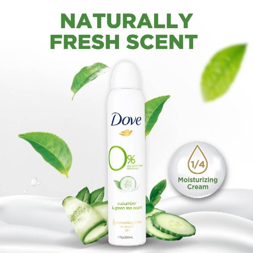 Dove 0% aluminium salts deodorant (Cucumber & Green Tea scent) 200ml