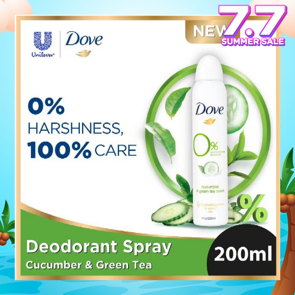 Dove 0% aluminium salts deodorant (Cucumber & Green Tea scent) 200ml