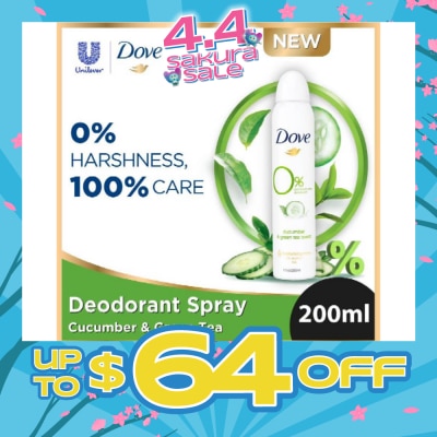 DOVE - Dove 0% aluminium salts deodorant (Cucumber & Green Tea scent) 200ml