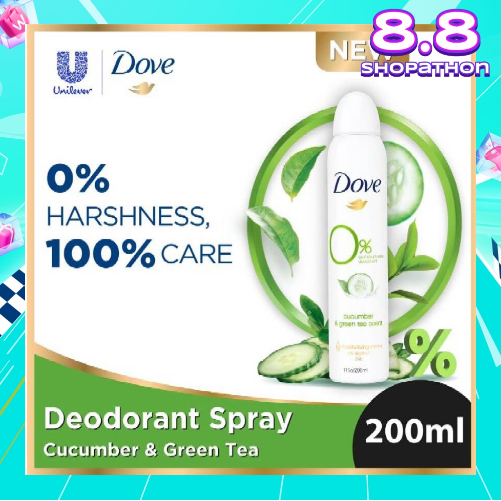 Dove 0% aluminium salts deodorant (Cucumber & Green Tea scent) 200ml