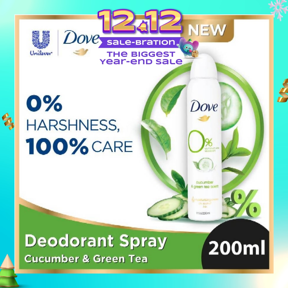 Dove 0% aluminium salts deodorant (Cucumber & Green Tea scent) 200ml