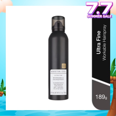 KRISTIN ESS HAIR Ultra Fine Workable Hairspray (Heat Protecting, Brushable Texture & For All Hair Types) 219ml