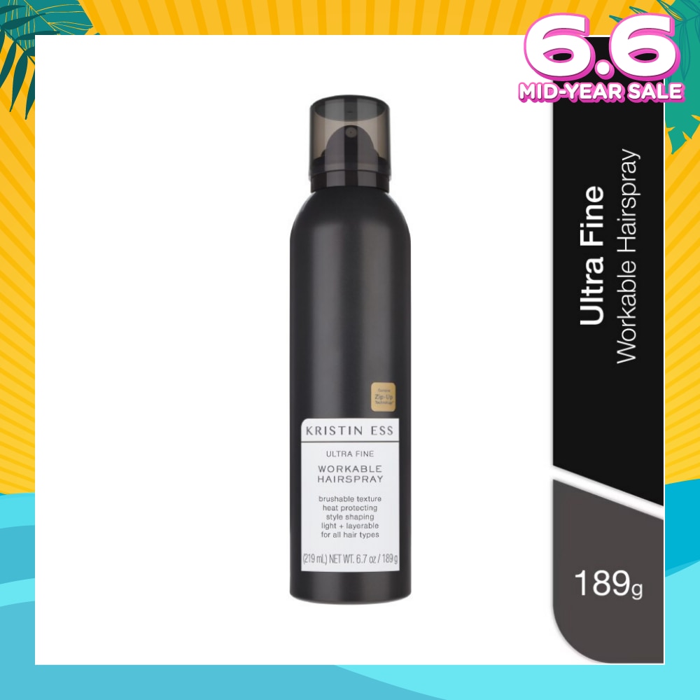 Ultra Fine Workable Hairspray (Heat Protecting, Brushable Texture & For All Hair Types) 219ml