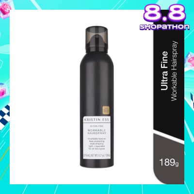 KRISTIN ESS HAIR Ultra Fine Workable Hairspray (Heat Protecting, Brushable Texture & For All Hair Types) 219ml