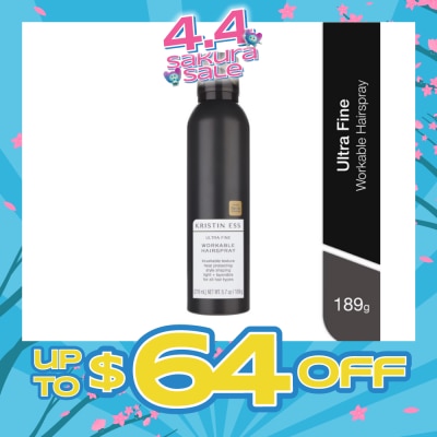 KRISTIN ESS HAIR - Ultra Fine Workable Hairspray (Heat Protecting, Brushable Texture & For All Hair Types) 219ml