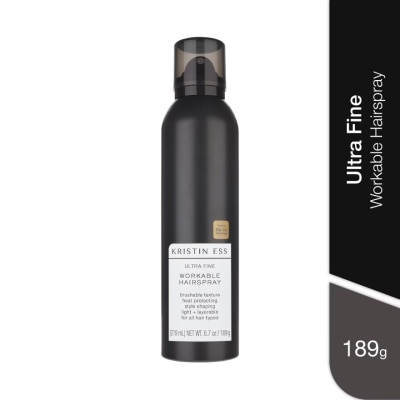 KRISTIN ESS HAIR Ultra Fine Workable Hairspray (Heat Protecting, Brushable Texture & For All Hair Types) 219ml