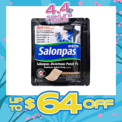 SALONPAS® - Diclofenac Patch (For Body Ache + Muscle Pain Relief) 7s