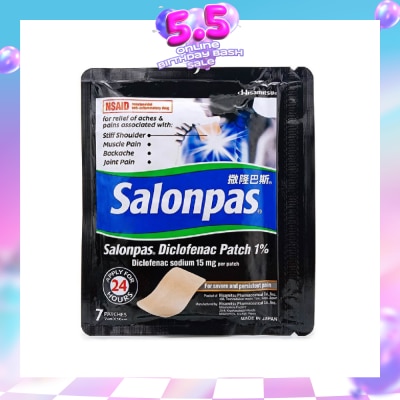 SALONPAS® - Diclofenac Patch (For Body Ache + Muscle Pain Relief) 7s