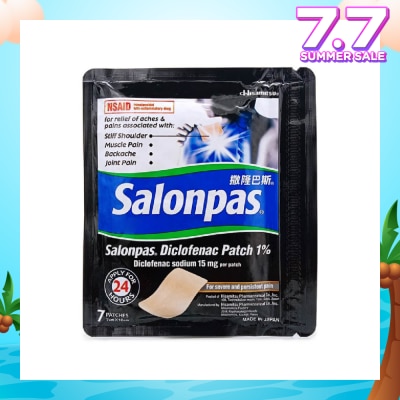 SALONPAS® Diclofenac Patch (For Body Ache + Muscle Pain Relief) 7s