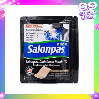 SALONPAS® Diclofenac Patch (For Body Ache + Muscle Pain Relief) 7s