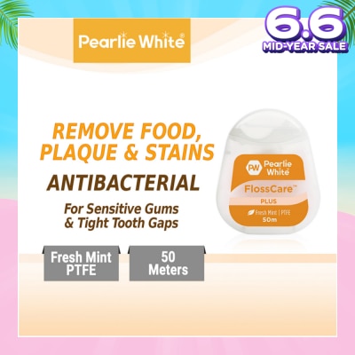 PEARLIE WHITE® FlossCare Plus PTFE Mint Dental Floss 50m