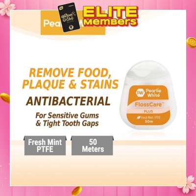 PEARLIE WHITE® FlossCare Plus PTFE Mint Dental Floss 50m