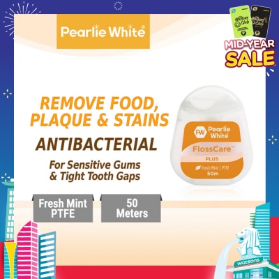 PEARLIE WHITE® FlossCare Plus PTFE Mint Dental Floss 50m