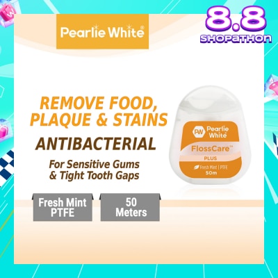 PEARLIE WHITE® FlossCare Plus PTFE Mint Dental Floss 50m