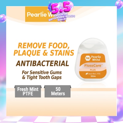 PEARLIE WHITE® - FlossCare Plus PTFE Mint Dental Floss 50m