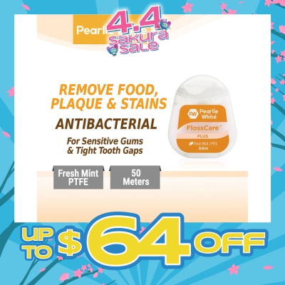 PEARLIE WHITE® - FlossCare Plus PTFE Mint Dental Floss 50m