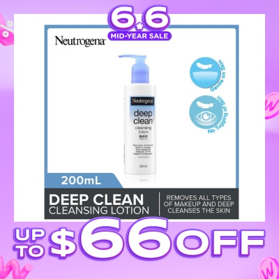 NEUTROGENA - Deep Clean Cleansing Lotion (Removes All Types Of Make-Up Even Accumulated Skin Impurities) 200ml