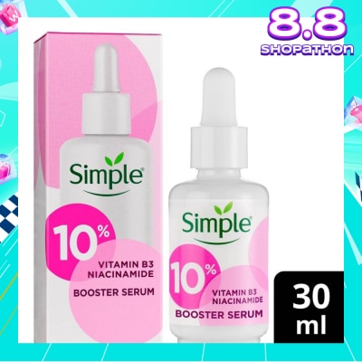 SIMPLE Booster Serum 10% Niacinamide (Vitamin B3) Deeply Hydrates And Softens Even Dry Skin 30ml