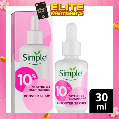 SIMPLE Booster Serum 10% Niacinamide (Vitamin B3) Deeply Hydrates And Softens Even Dry Skin 30ml (Expiry: Jun`2026)