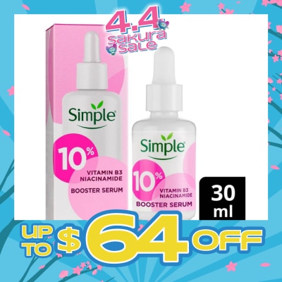 SIMPLE - Booster Serum 10% Niacinamide (Vitamin B3) Deeply Hydrates And Softens Even Dry Skin 30ml (Expiry: Jun`2026)
