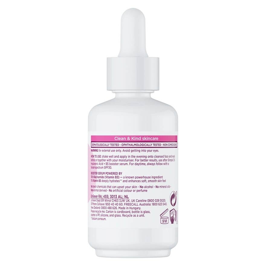 Booster Serum 10% Niacinamide (Vitamin B3) Deeply Hydrates And Softens Even Dry Skin 30ml