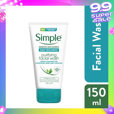 SIMPLE Daily Skin Detox Purifying Face Wash (For Healthy Looking, Smooth And Clear Skin) 150ml