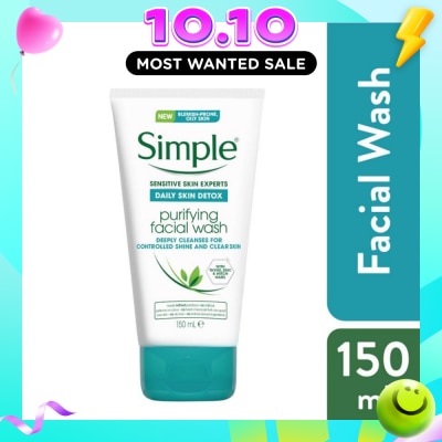 SIMPLE Daily Skin Detox Purifying Face Wash (For Healthy Looking, Smooth And Clear Skin) 150ml image