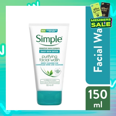 SIMPLE Daily Skin Detox Purifying Face Wash (For Healthy Looking, Smooth And Clear Skin) 150ml