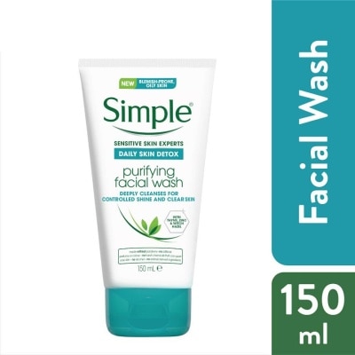 SIMPLE Daily Skin Detox Purifying Face Wash (For Healthy Looking, Smooth And Clear Skin) 150ml