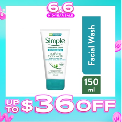 SIMPLE - Daily Skin Detox Purifying Face Wash (For Healthy Looking, Smooth And Clear Skin) 150ml
