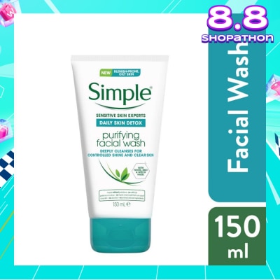 SIMPLE Daily Skin Detox Purifying Face Wash (For Healthy Looking, Smooth And Clear Skin) 150ml
