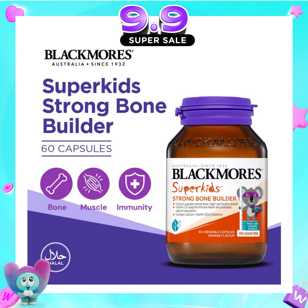 Superkids Strong Bone Builder Orange Chewable Capsule (To Supports Strong Bone, Teeth, Healthy Growth, Immune Health & Promotes Calcium Absorption) 60s (Expiry: Jul`2027) image