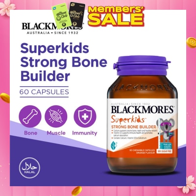 BLACKMORES Superkids Strong Bone Builder Orange Chewable Capsule (To Supports Strong Bone, Teeth, Healthy Growth, Immune Health & Promotes Calcium Absorption) 60s (Expiry: Jul`2026)