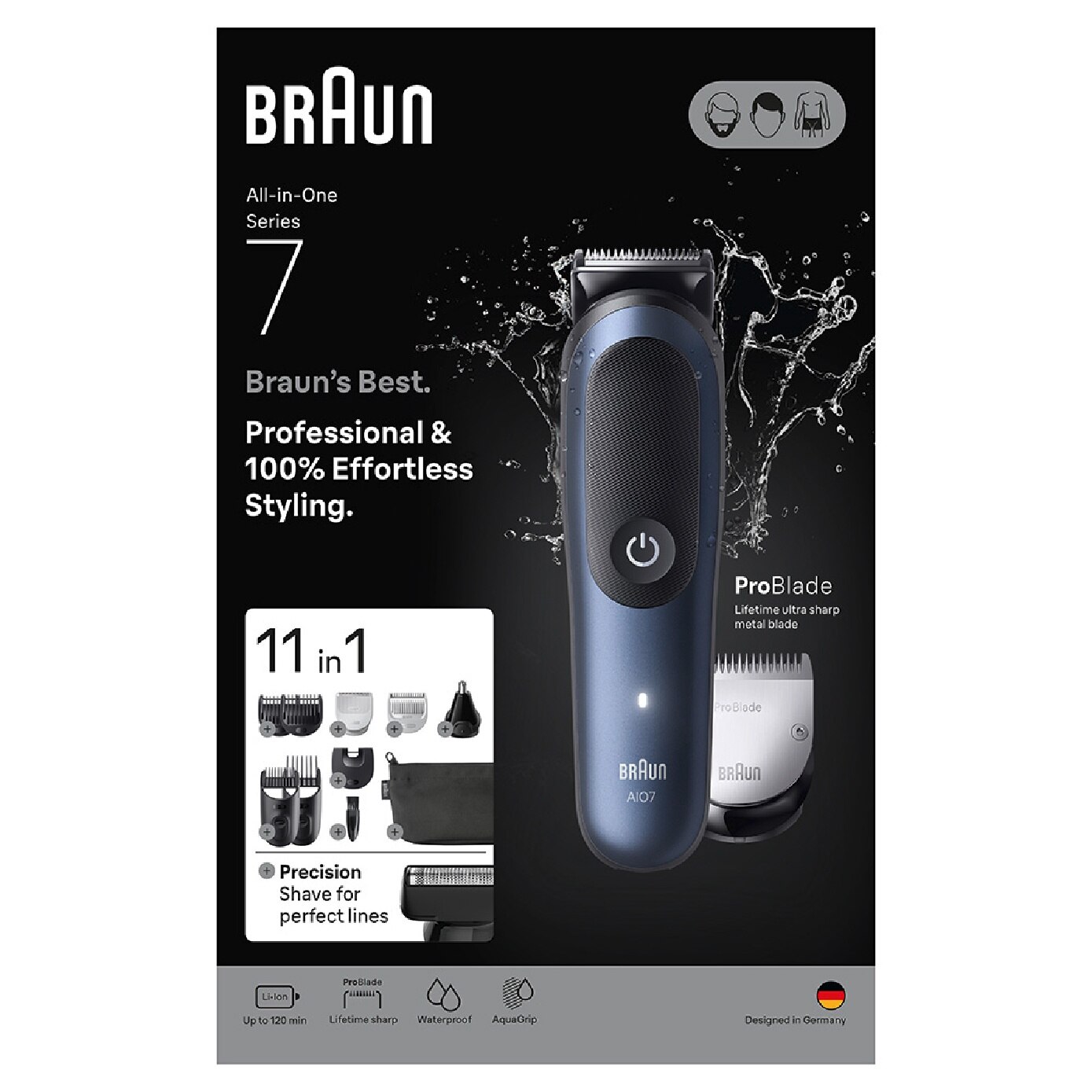BRAUN Series 7 AIO 7540 ProBlade 11-in-1 Multi Grooming Trimmer 1s