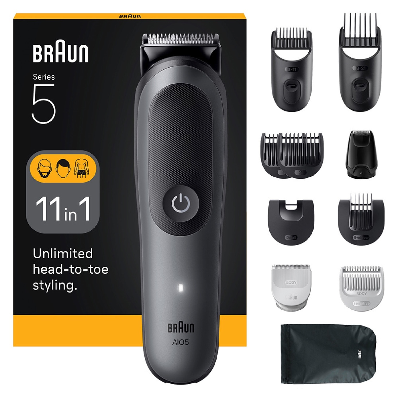 Series 5 AIO 5560 Aqua Grip 11-in-1 Multi Grooming Trimmer 1s