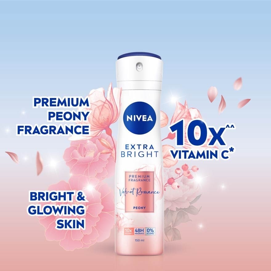 Velvet Romance Spray (Contains With 10X Vitamin C For Bright And Silky Smooth Underarms And Lasting Premium Perfumed Fragrance) 150ml